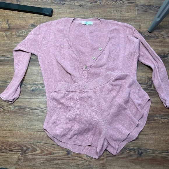 Free People FB Beach Dusty Rose Pink Venice Sweater Set - XL - Picture 3 of 8